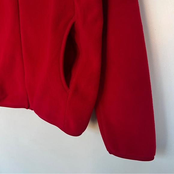 Uniqlo red fleece mock neck zip up sweater jacket - Picture 5 of 9